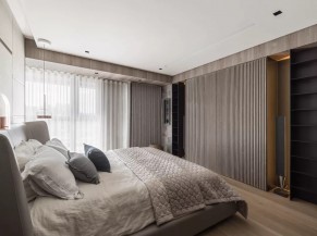 現(xiàn)代簡(jiǎn)約大平層三居室臥室裝修效果圖