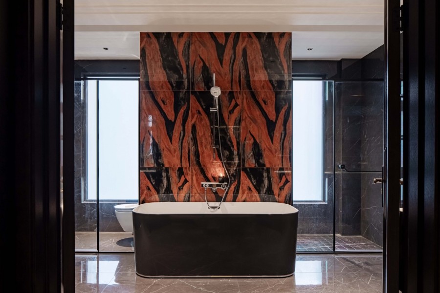 新中式別墅裝修衛(wèi)生間效果圖