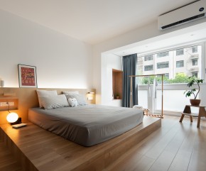 原木風(fēng)大平層臥室裝修效果圖