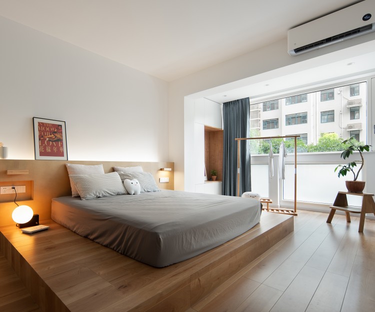 原木風(fēng)大平層臥室裝修效果圖