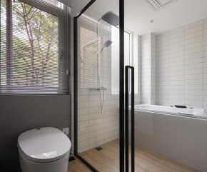 原木風(fēng)大平層裝衛(wèi)生間修效果圖