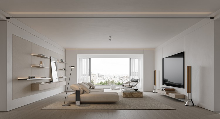 現(xiàn)代奶油風(fēng)三居室裝修效果圖