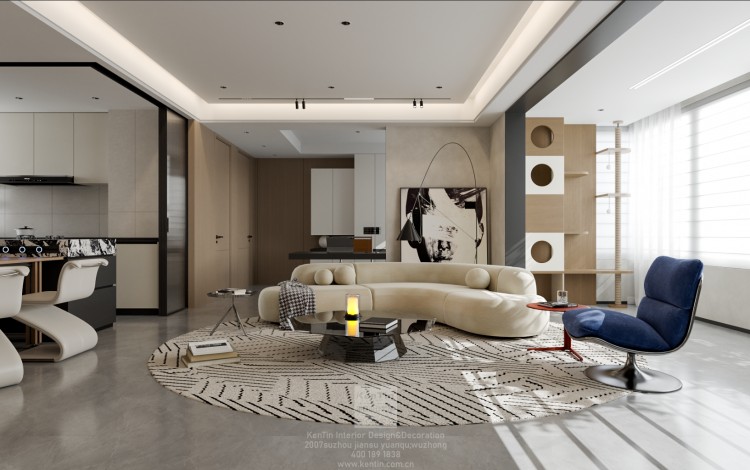 保利天匯現(xiàn)代簡(jiǎn)約精裝改造客廳效果圖