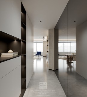 保利天匯現(xiàn)代簡約精裝玄關改造效果圖