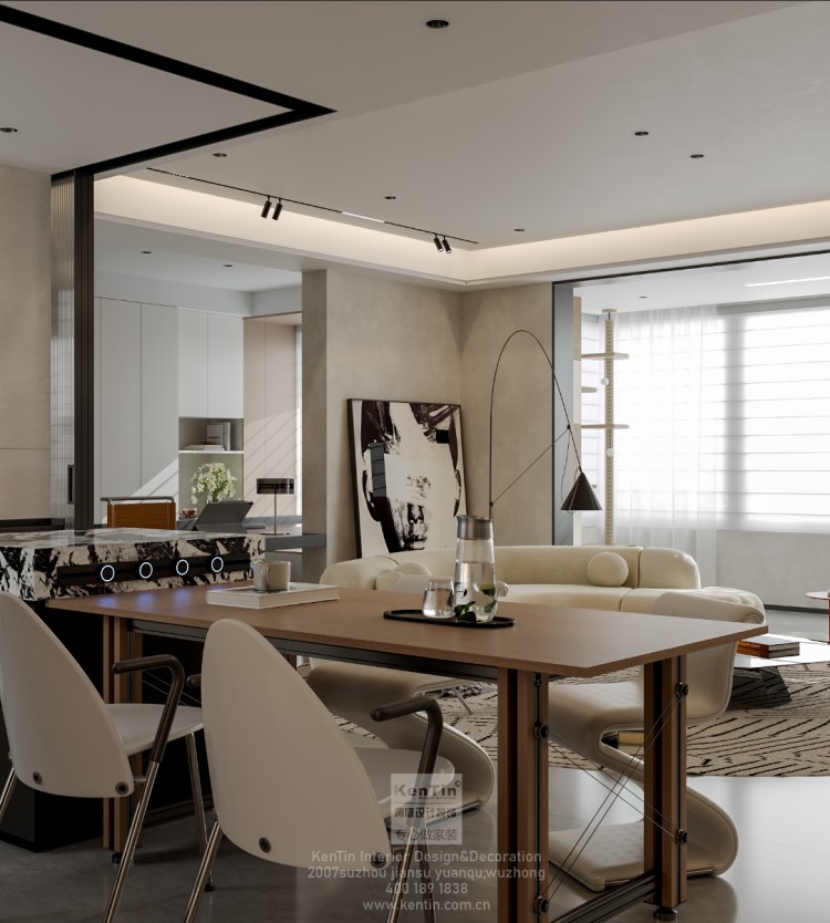 保利天匯現(xiàn)代簡約精裝餐廳改造效果圖