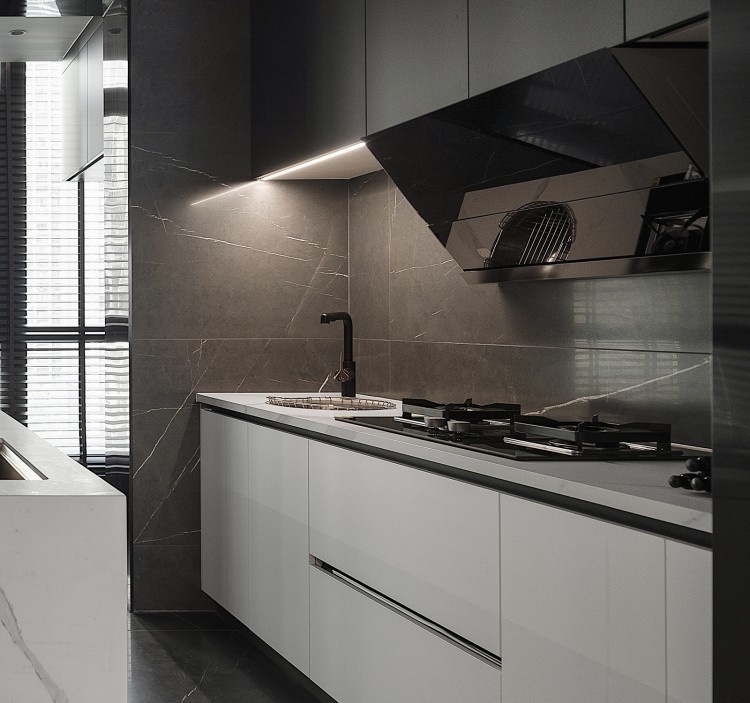 現(xiàn)代意式大平層廚房裝修效果圖