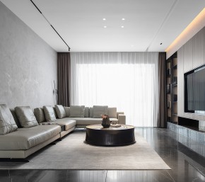 現(xiàn)代意式大平層客廳裝修效果圖