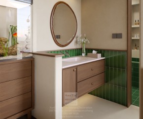 蘇州灣景苑中古風三居室衛(wèi)生間裝修效果圖