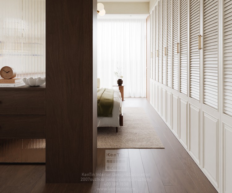 蘇州灣景苑中古風(fēng)三居室臥室裝修效果圖