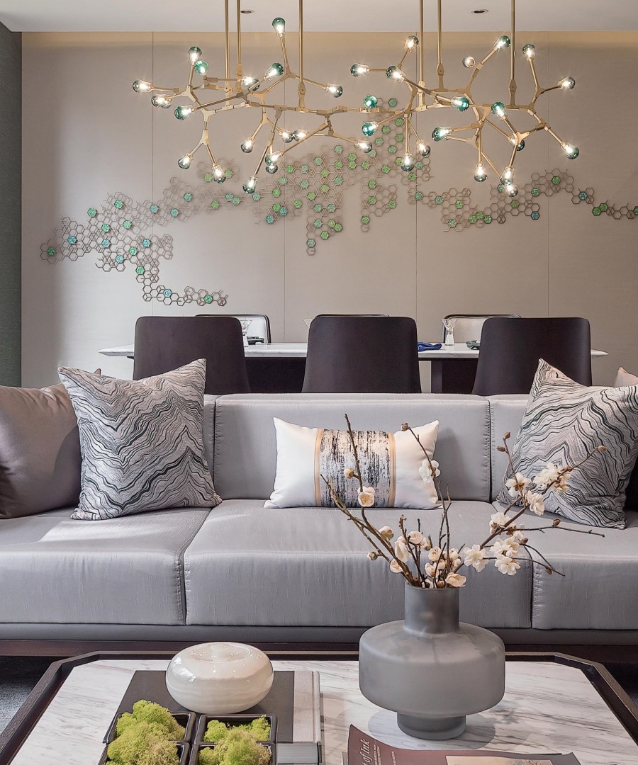 新中式別墅客廳裝修效果圖