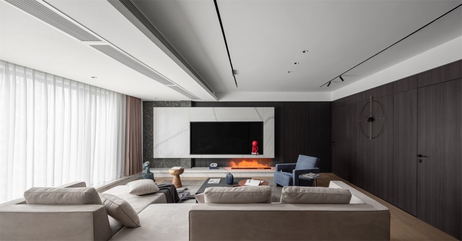 現(xiàn)代簡約三居室客廳裝修效果圖