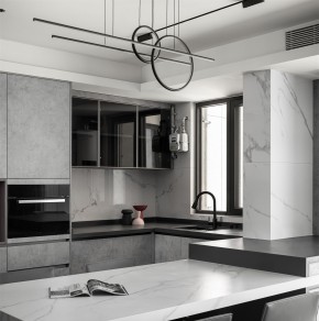 現(xiàn)代簡約三居室廚房裝修效果圖