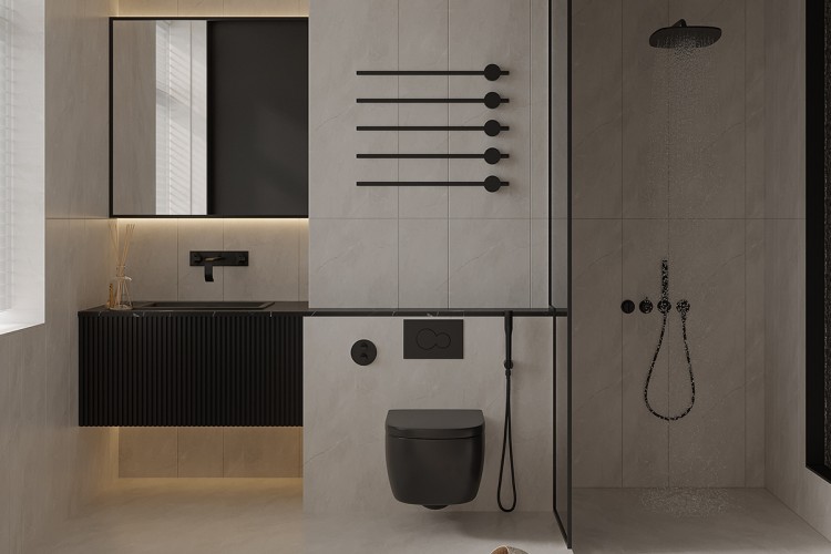 現(xiàn)代簡約大平層衛(wèi)生間裝修效果圖