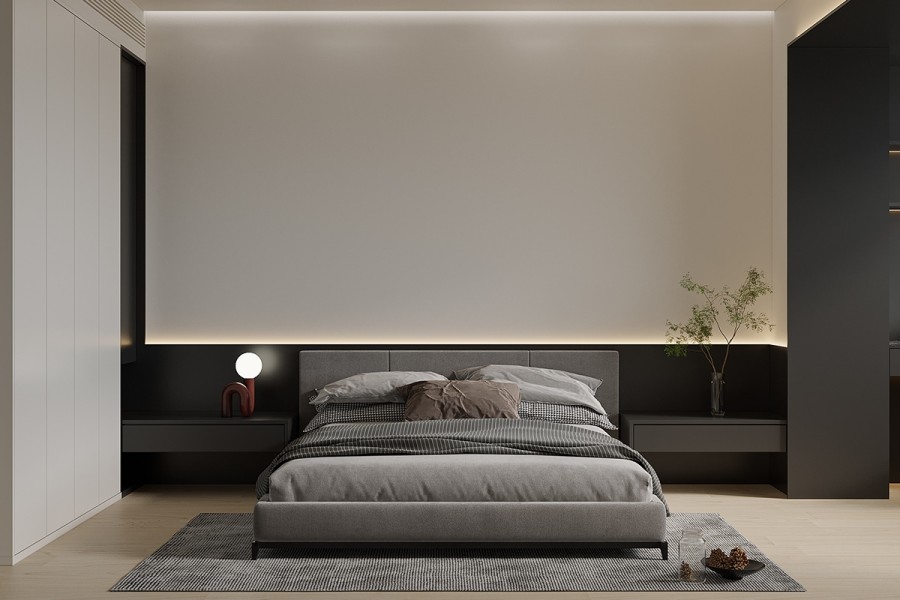 現(xiàn)代簡(jiǎn)約大平層臥室裝修效果圖