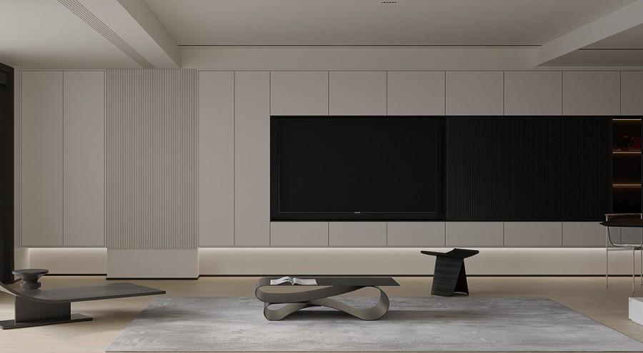 現(xiàn)代簡(jiǎn)約大平層客廳裝修效果圖