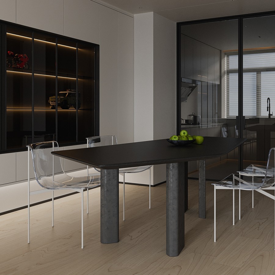 現(xiàn)代簡(jiǎn)約大平層餐廳裝修效果圖