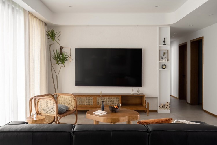 原木風(fēng)三居室裝修效果圖