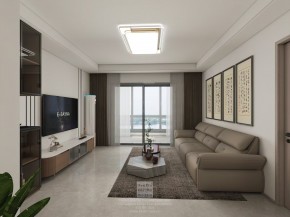 鳳凰胥岸現(xiàn)代簡約三居室客廳裝修效果圖