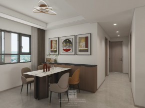 鳳凰胥岸現(xiàn)代簡約三居室餐廳裝修效果圖