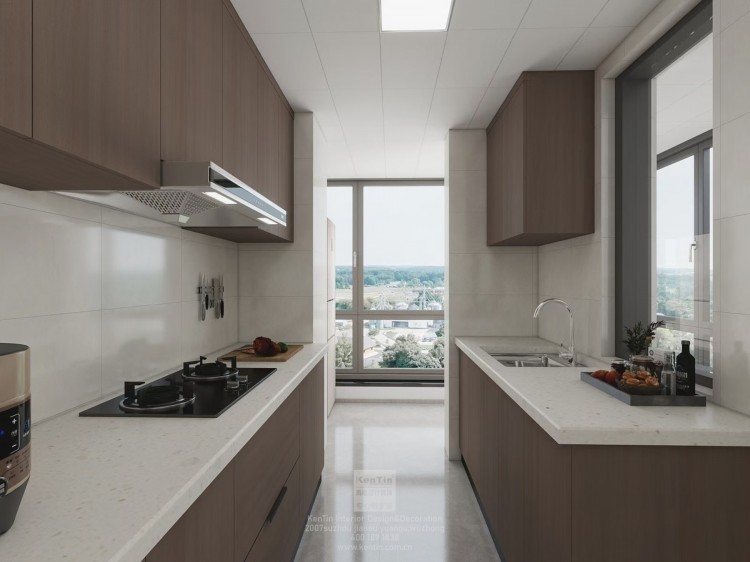 鳳凰胥岸現(xiàn)代簡(jiǎn)約三居室廚房裝修效果圖