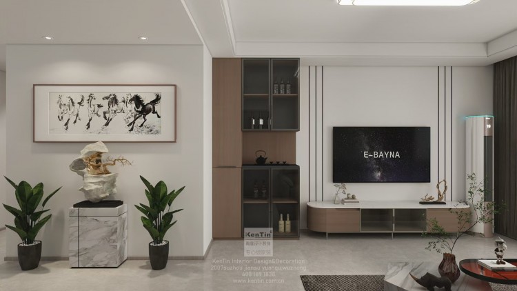 鳳凰胥岸現(xiàn)代簡約三居室裝修效果圖