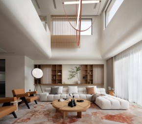 原木風(fēng)別墅客廳裝修效果圖