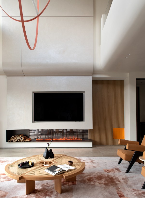 原木風(fēng)別墅客廳裝修效果圖