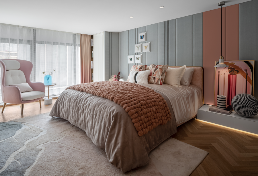 現(xiàn)代簡約三居室臥室裝修效果圖