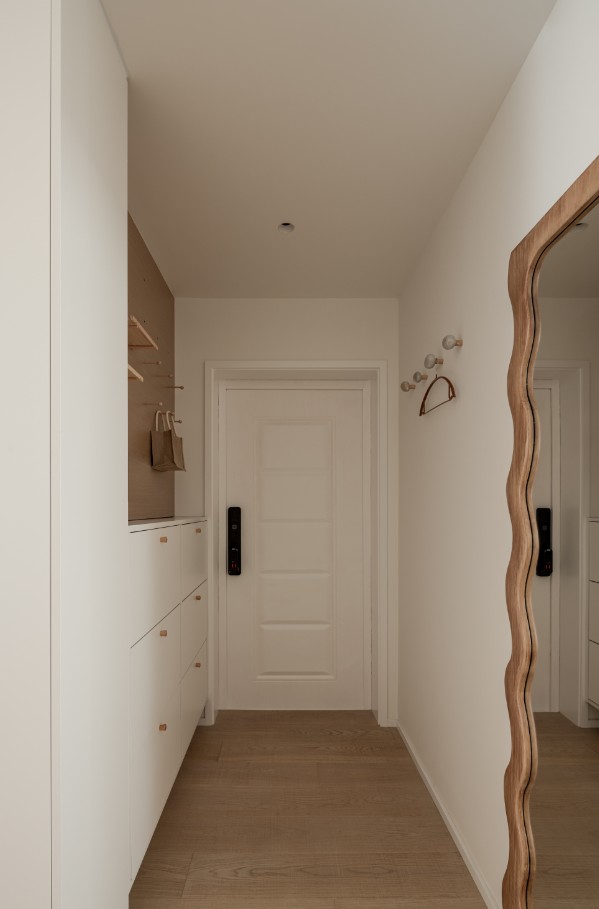 原木風三居室玄關裝修效果圖