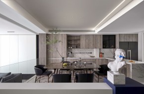 現代簡約別墅餐廳裝修效果圖