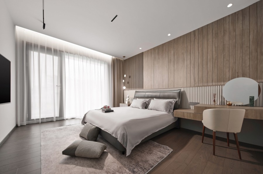 現代簡約別墅臥室裝修效果圖
