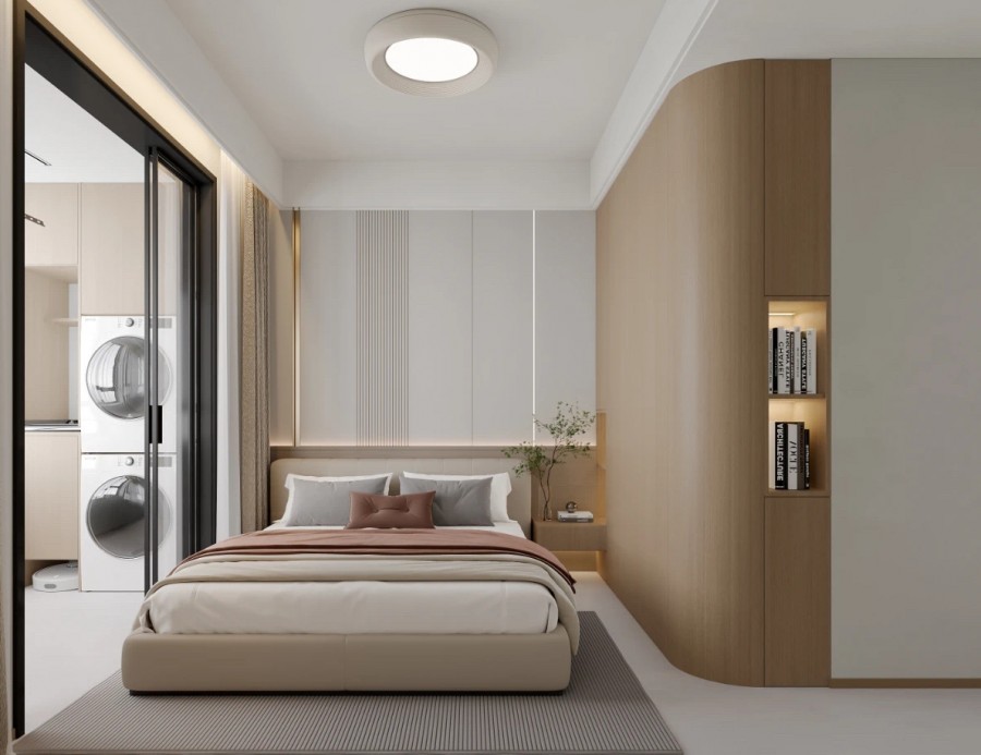 現(xiàn)代簡約三居室臥室裝修效果圖