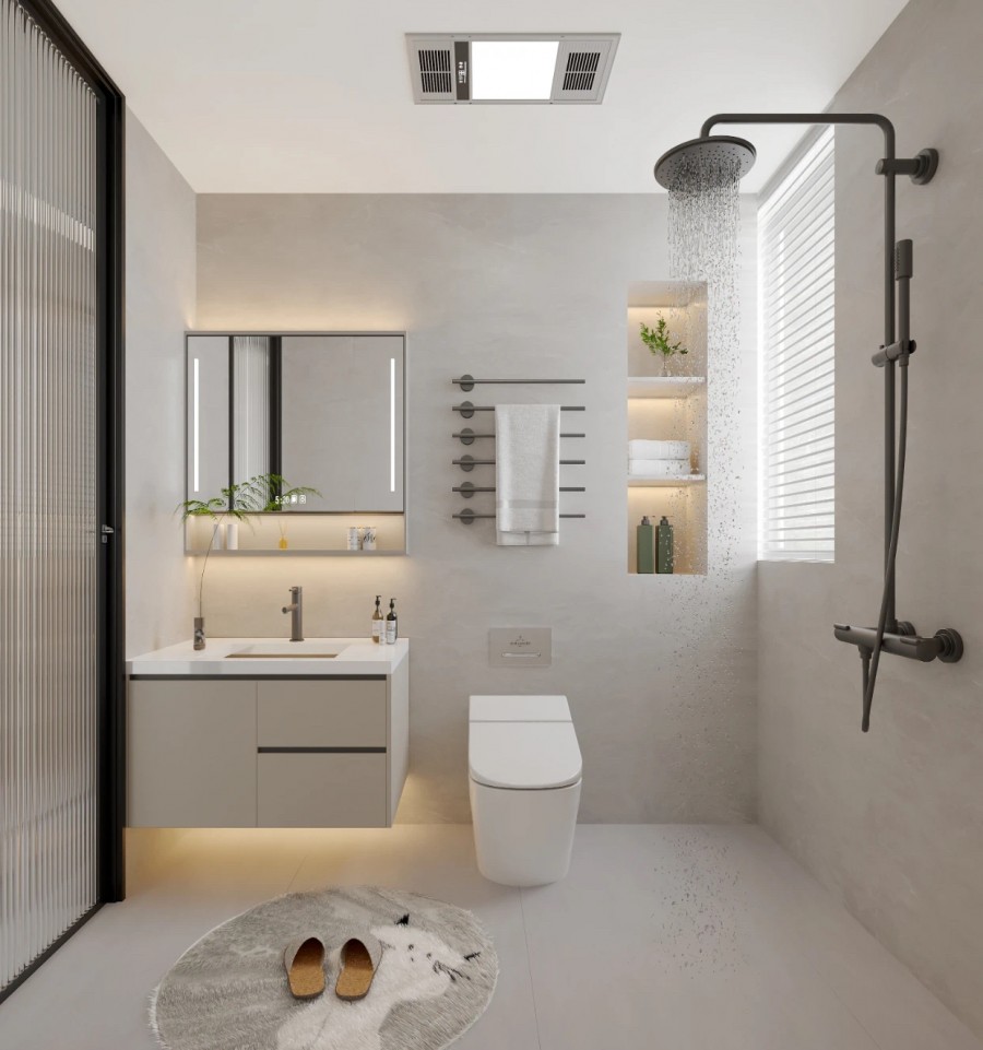 現(xiàn)代簡約三居室衛(wèi)生間裝修效果圖