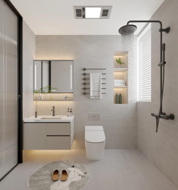 現(xiàn)代簡約三居室衛(wèi)生間裝修效果圖