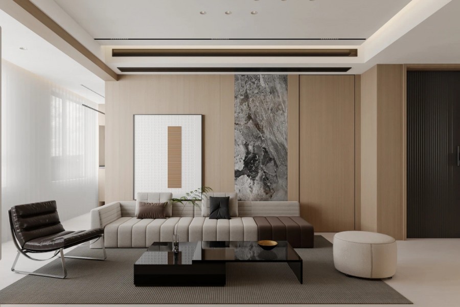 現(xiàn)代簡約三居室客廳裝修效果圖