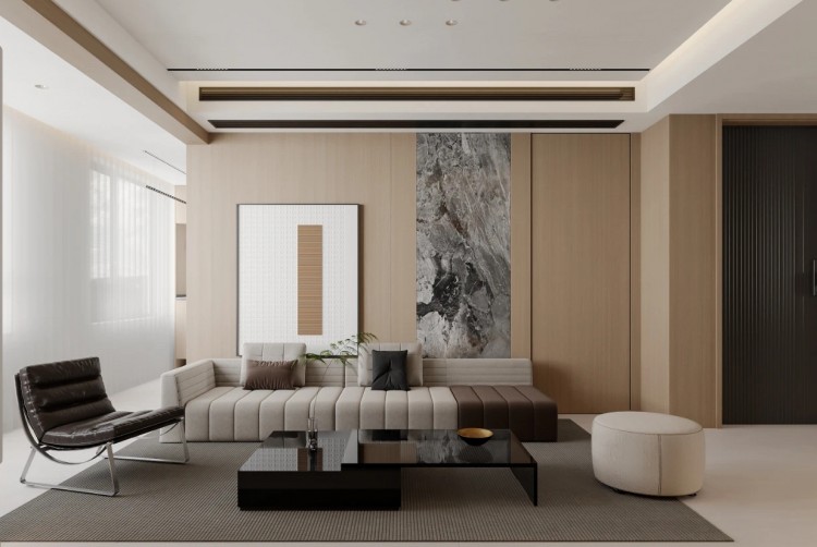 現(xiàn)代簡(jiǎn)約三居室客廳裝修效果圖