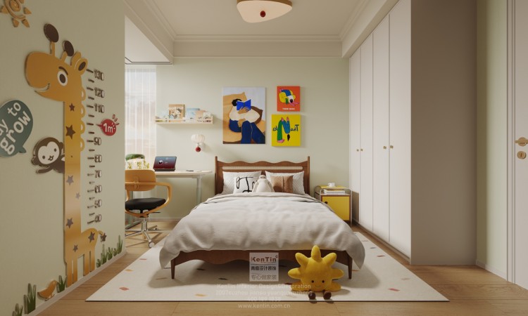 碧提雅苑奶油中古風(fēng)三居室兒童房裝修效果圖