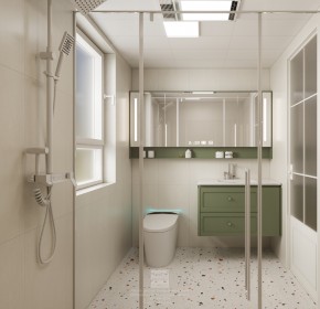 碧提雅苑奶油中古風(fēng)三居室衛(wèi)生間裝修效果圖