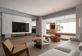 原木風(fēng)三居室裝修客廳效果圖