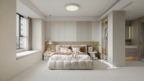 現(xiàn)代奶油風(fēng)三居室臥室裝修效果圖