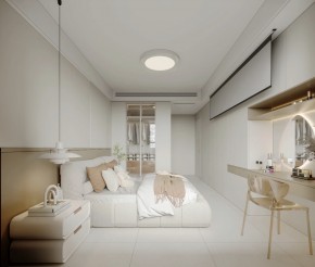 現(xiàn)代奶油風(fēng)三居室臥室裝修效果圖