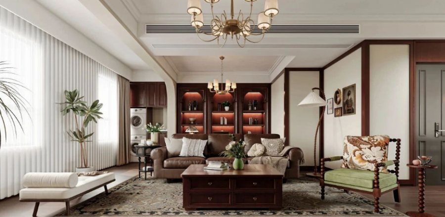 現(xiàn)代中式三居室裝修效果圖