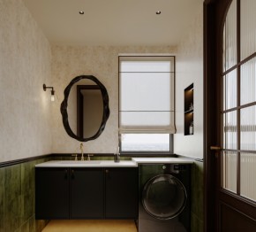 復(fù)古奶油風(fēng)三居室衛(wèi)生間裝修效果圖