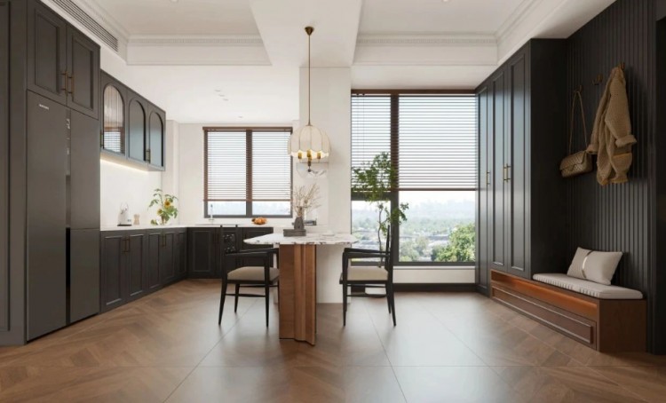 現代法式三居室玄關裝修效果圖