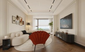 現(xiàn)代法式三居室客廳裝修效果圖