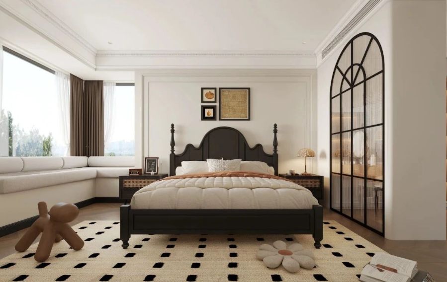 現(xiàn)代法式三居室臥室裝修效果圖