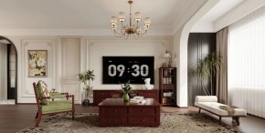 復(fù)古美式三居室客廳裝修效果圖