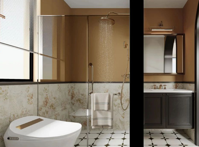 復(fù)古美式三居室衛(wèi)生間裝修效果圖