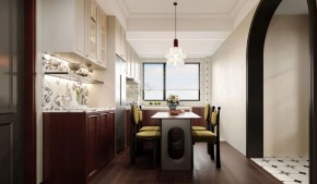 復(fù)古美式三居室餐廳裝修效果圖