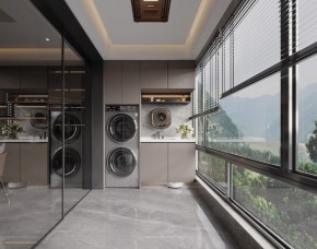 意式輕奢三居室陽臺裝修效果